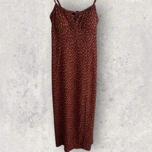 NWT No Boundaries Pink and Brown Floral Dress Fall Women’s Medium